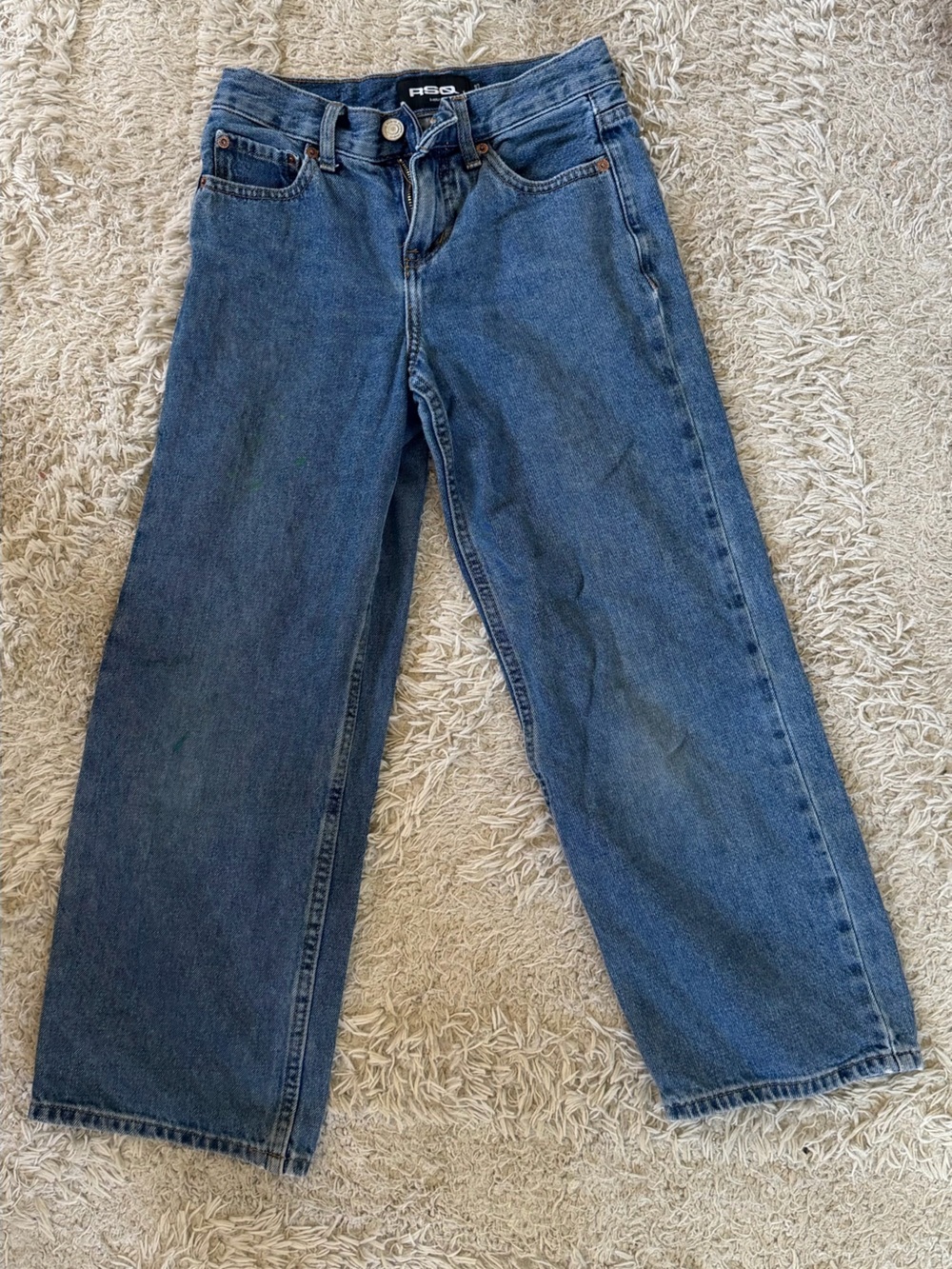 Girls Baggy Denim Blue Jeans RSQ